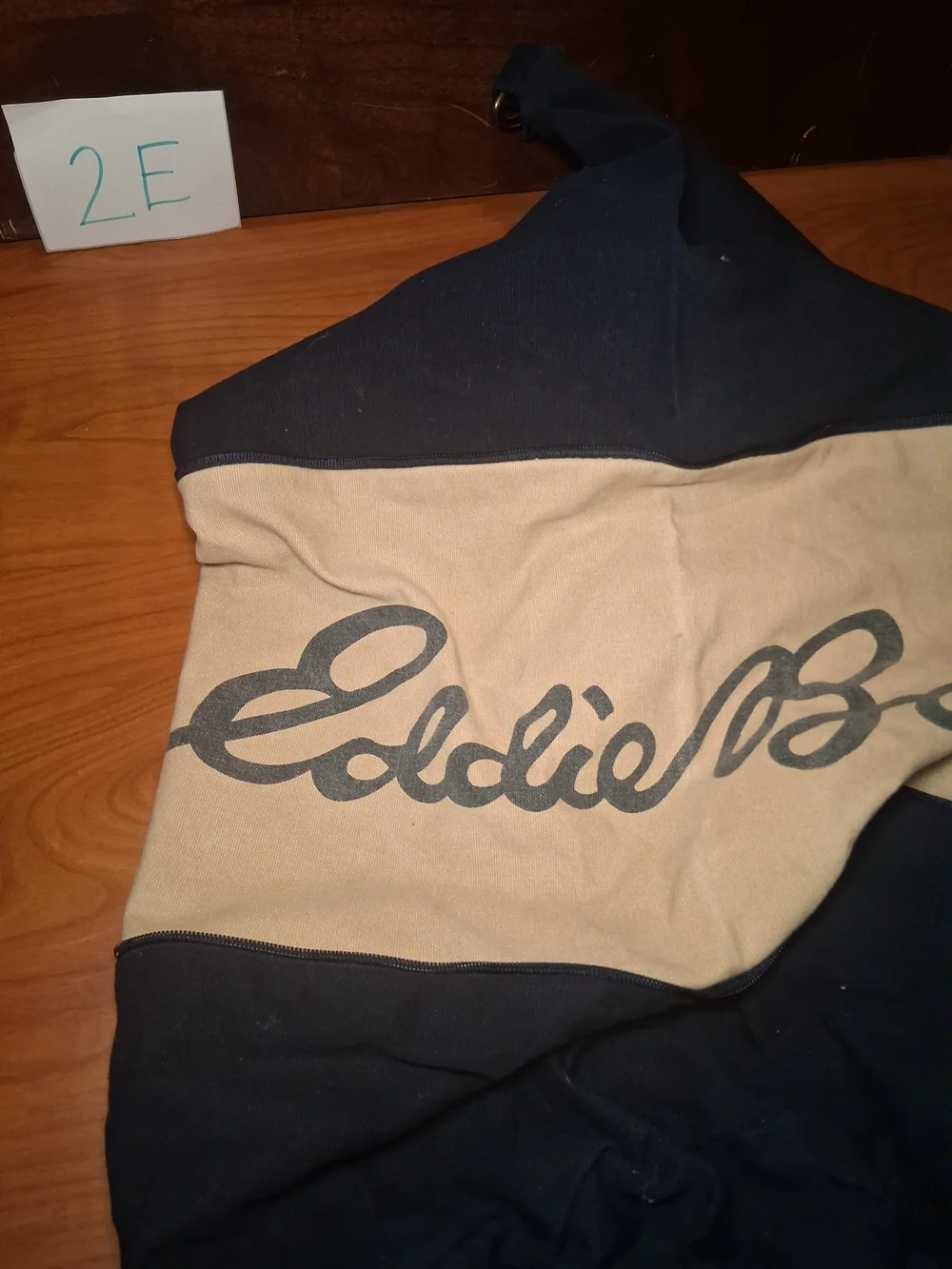 Eddie Bauer Navy and Beige Laundry Duffle Bag Zippered
